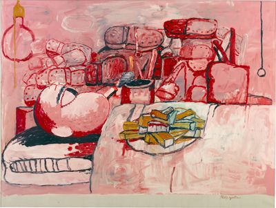 Philip Guston, Painting, Smoking, Eating (1973). Oil on canvas. 196.85 × 262.89 cm.