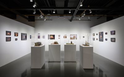 Reynout Dekimpe & Robbe Maes, Welcome to “Fieldkapelle” (2024). Framed photos and miniature models. Exhibition view: Group Exhibition, 2025 Taoyuan International Art Award, Taoyuan Arts Center, Taoyuan (26 March–18 May 2025).