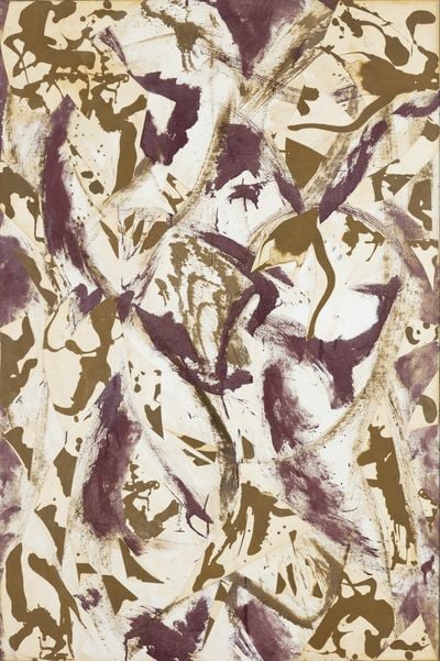 Lee Krasner The Farthest Point (1981). Oil and paper collage on canvas. 144.1 x 94.6 cm. © 2021 Pollock-Krasner Foundation / Artists Rights Society (ARS), New York.