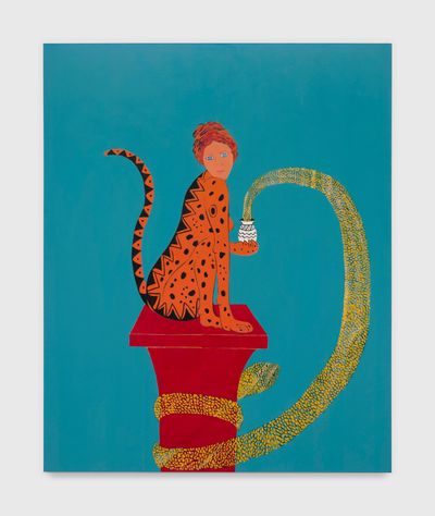 Joan Brown, Bather #7 (1982). Oil on canvas. 245.1 x 200.7 cm.