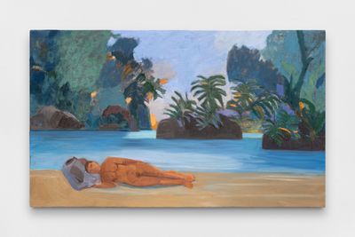 Roberto Gil de Montes, La piedra (2024). Oil on linen. 60 x 100 cm.
