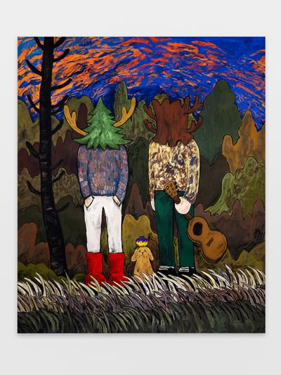 Yuichi Hirako, Lost in Thought 222 (2024). Acrylic on canvas. 182.8 x 152.4 cm.