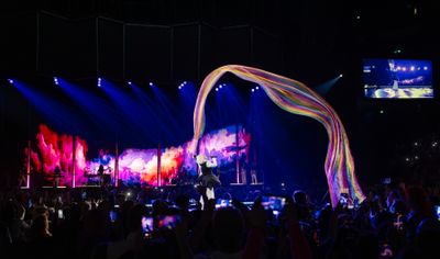 Cyndi Lauper performing on her 2024 Girls Just Want To Have Fun Farewell Tour.