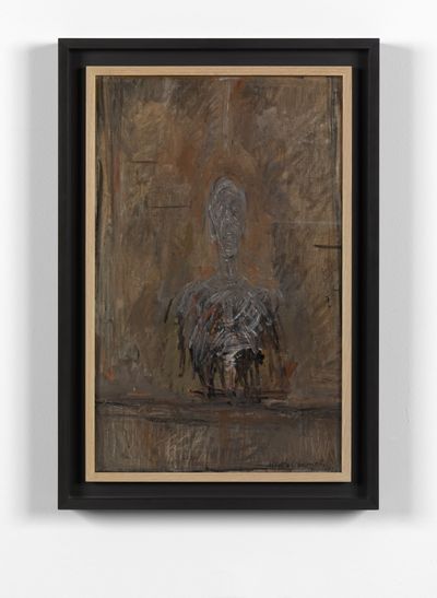 Alberto Giacometti, Buste (1948). Oil on canvas. 59 x 37 cm. © The Estate of Alberto Giacometti (Fondation Giacometti, Paris and ADAGP, Paris), licensed in the U.K. by ACS and DACS, London 2022. Photo: Todd-White Art Photography.