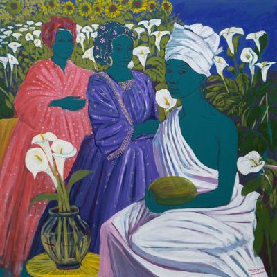 Dawit Adnew, Another Lifestyle (2022). Acrylic on canvas. 135 x 135cm.