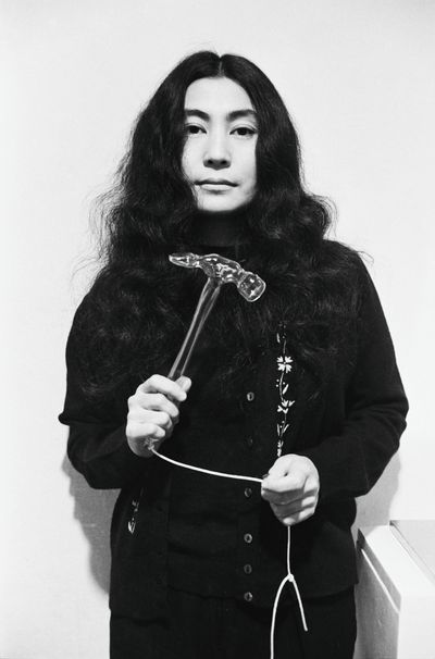 Yoko Ono with Glass Hammer (1967). Exhibition view: Half-A-Wind Show, Lisson Gallery, London (1967). Photo: © Clay Perry.