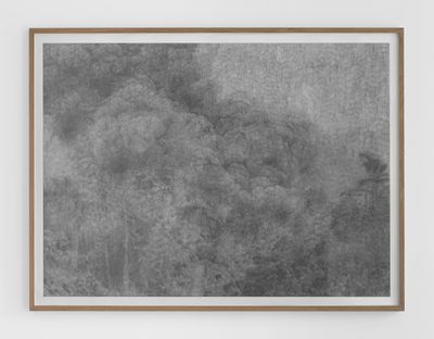 Thu Van Tran, Trail Dust #1 (2021). Graphite on canson paper. 85 x 120 cm (unframed) / 96 x 131 cm (framed).