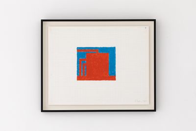 Peter Halley, Untitled (1989). Acrylic painting on graph paper. 43 x 59 cm.