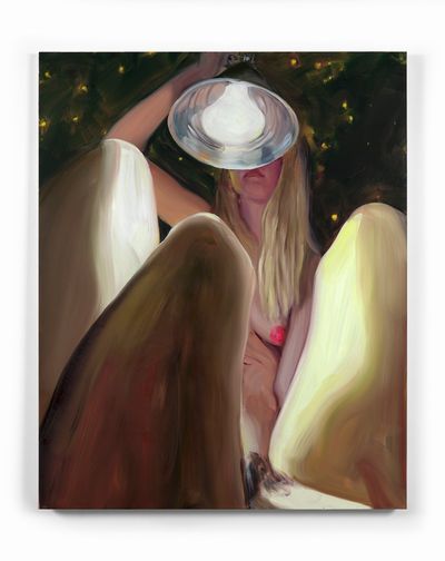 Jenna Gribbon, Bioluminescencescape (2021). Oil on linen. 203.2 x 162.5 cm.