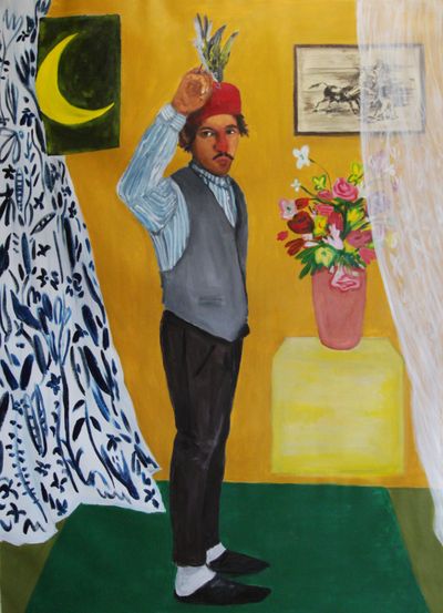 Anuar Khalifi, Honey Guide (2022). Acrylic on canvas. 183 x 124 cm.