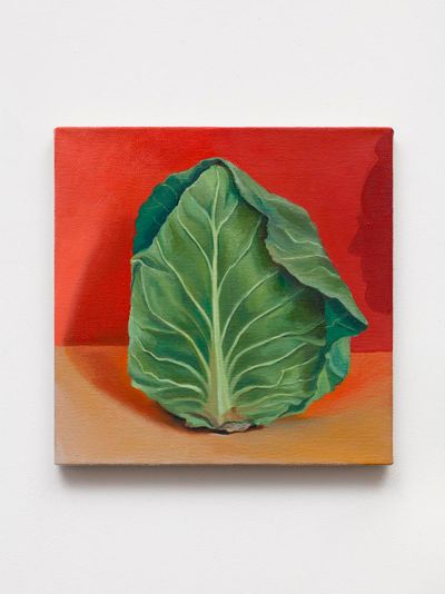Allison Katz, Cabbage (and Philip) No. 22 (2020). Oil on linen. 35 x 35 cm. © Allison Katz. Private collection.