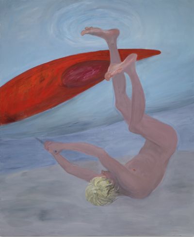 Xinyi Cheng, Red Kayak (2020). 200 x 165 cm. Private collection.