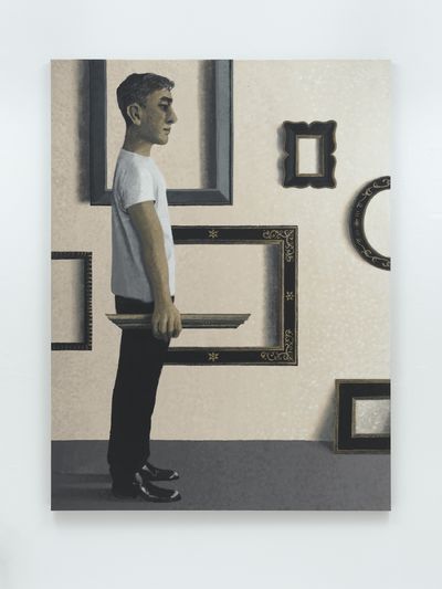 Lenz Geerk, The Framer (2022). Acrylic on canvas. 160 x 120 cm. ©️