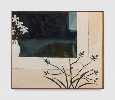 Chen Kong Fang, Pinwheels at the Window (1984). Oil on canvas. 111 x 131 cm.