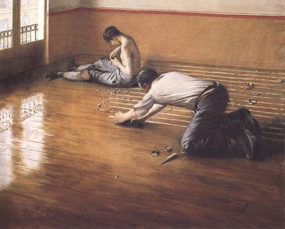 Gustave Caillebotte, Les raboteurs de parquet (The Floor Scrapers) (1876). Oil on canvas. 80 x 100 cm.