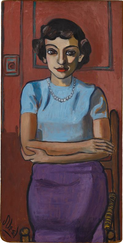 Alice Neel, Mady (1948). Oil on masonite. 92.7 x 46.7 cm.