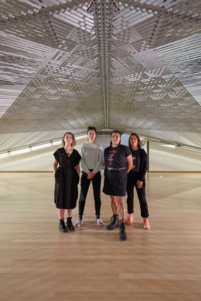 Mataaho Collective, Takapau (2022) (detail). Exhibition view: Mataaho Collective: Te Puni Aroaro, Museum of New Zealand Te Papa Tongarewa (18 December 2022–28 January 2024).