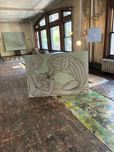 Francesco Clemente’s New York studio.