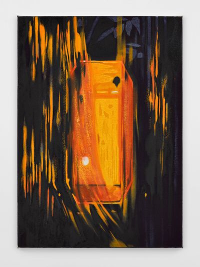 Hettie Inniss, The Gap Between Us (2024). Oil, oil stick and sand on canvas. 44 x 30 cm.