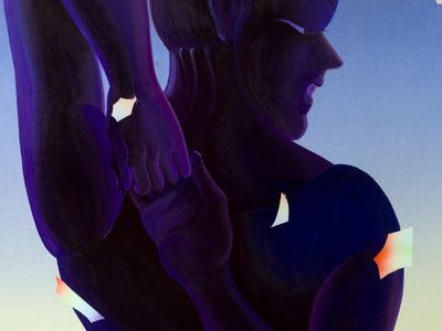 Jonny Negron, The Vision of Pain (2024) (detail). Acrylic on linen. 162.6 x 142.2 cm.
