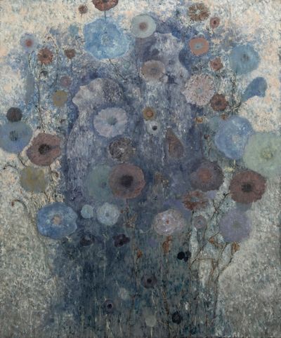 Oliver Bak, Bouquet (2024). Oil and wax on linen. 137 x 114 cm.