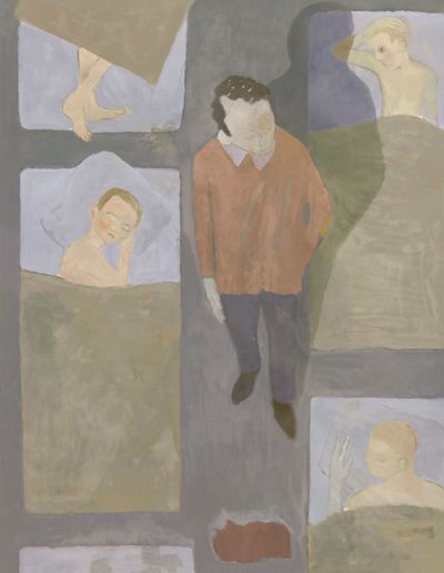 Sanya Kantarovsky, Quiet hour (2024). Oil on canvas. 219.7 x 167.6 cm. Photo: Pierre Le Hors.