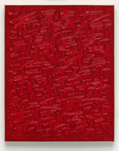 Ha Chong-Hyun, Conjunction 23-26 (2023). Oil on hemp cloth. 162 x 130 cm.