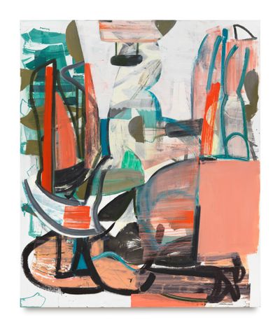 Amy Sillman, South Street (2021). Oil and acrylic on canvas. 182.9 x 152.4 cm.