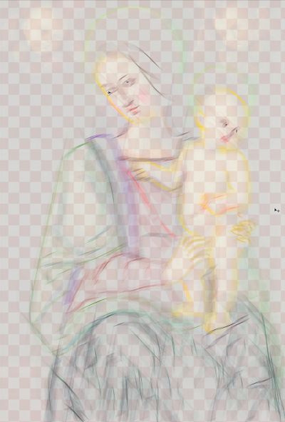Song Tang, Sketch Painting (2007–2021). Linen/oil paint, propylene, alcohol. 169 × 350 × 8 cm.
