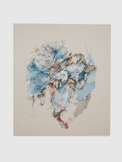 Christine Ay Tjoe, Blue Cryptobiosis #04 (2020–2021). Oil on canvas. 230 x 200 cm.