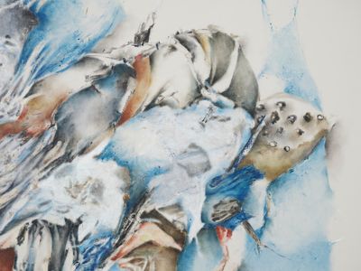 Christine Ay Tjoe, Blue Cryptobiosis #04 (2021) (detail). Oil on canvas. 230 x 200 cm.