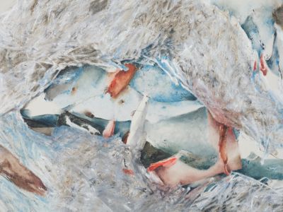 Christine Ay Tjoe, Blue Cryptobiosis #09 (2021) (detail). Oil on canvas. 200 x 170 cm.