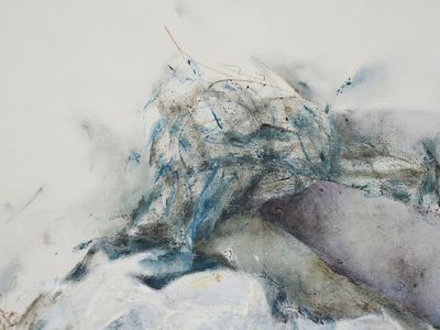 Christine Ay Tjoe, Blue Cryptobiosis #11 (2021) (detail). Oil on canvas. 100 x 80 cm.