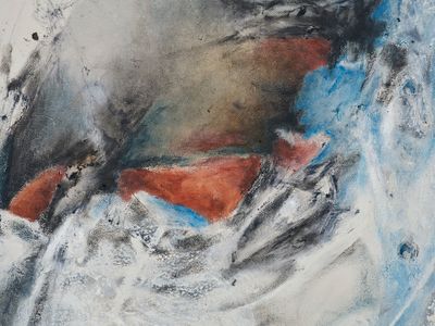 Christine Ay Tjoe, Blue Cryptobiosis #12 (2021) (detail). Oil on canvas. 100 x 80 cm.