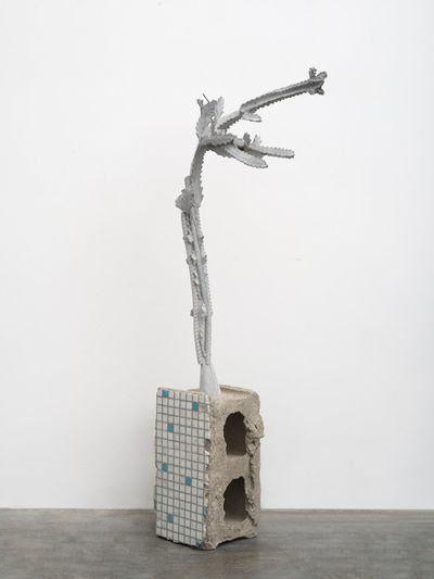 Zhang Ruyi, Matte Substance-9 (2020). Concrete, gravel. 90 x 39 x 30 cm. Unique.