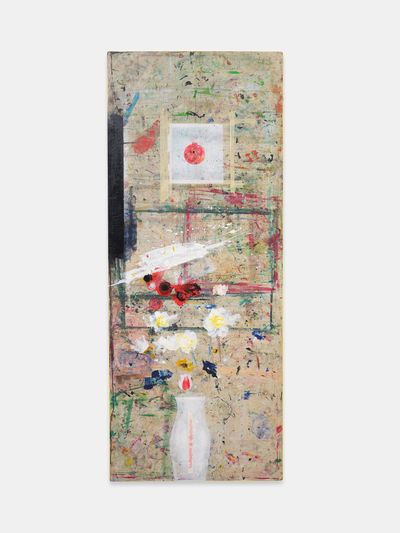 Raymond Saunders, Untitled (2000–2010). Mixed media on door. 203 x 83 cm.