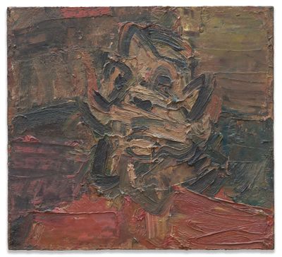 Frank Auerbach, Head of J.Y.M. III (1981). Oil on board. 51 x 56 cm.