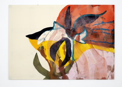 Ragna Bley, One-day (2021). Acrylic on sailcloth. 150 x 208 cm.