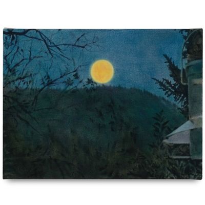 James Prapaithong, Across the Mountain (2021). Oil on canvas. 30 x 40 cm.