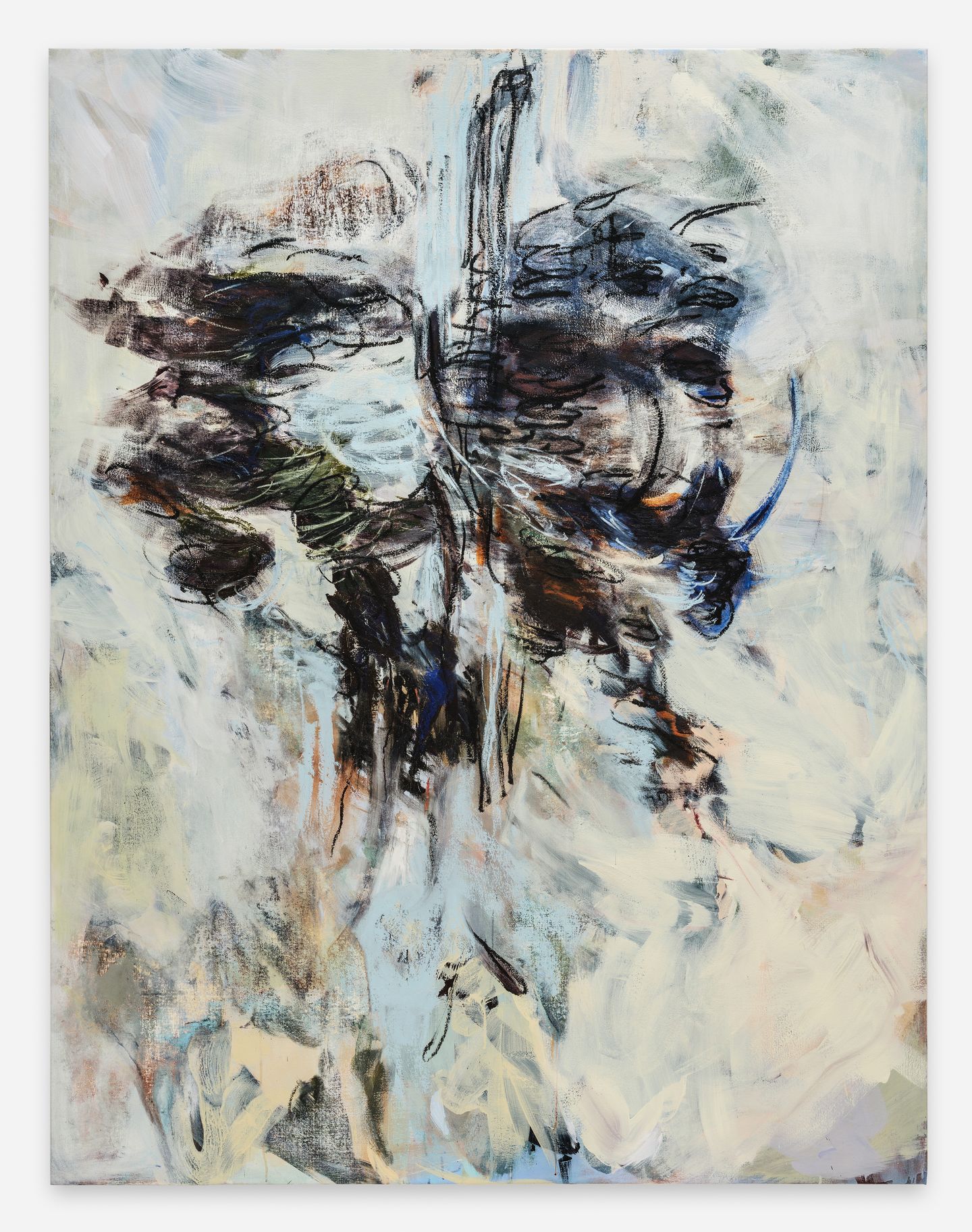 Megan Rooney, Up Torso (2021). Acrylic and oil stick on canvas. 199.6 x 152.3 x 3.5 cm. Courtesy © Megan Rooney and Thaddaeus Ropac.