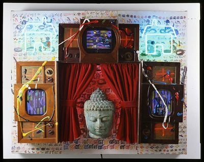 Nam June Paik, Homeless Buddha (1991). 123 x 151 x 37 cm.