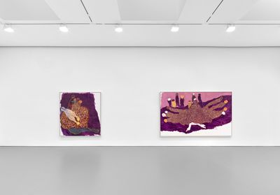 Exhibition view: Portia Zvavahera, Ndakaoneswa murima, David Zwirner, New York (4 November–18 December 2021).