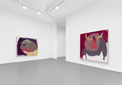 Exhibition view: Portia Zvavahera, Ndakaoneswa murima, David Zwirner, New York (4 November–18 December 2021).