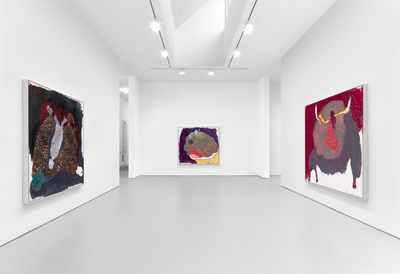 Exhibition view: Portia Zvavahera, Ndakaoneswa murima, David Zwirner, New York (4 November–18 December 2021).