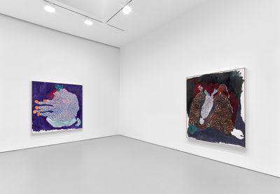 Exhibition view: Portia Zvavahera, Ndakaoneswa murima, David Zwirner, New York (4 November–18 December 2021).