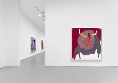 Exhibition view: Portia Zvavahera, Ndakaoneswa murima, David Zwirner, New York (4 November–18 December 2021).