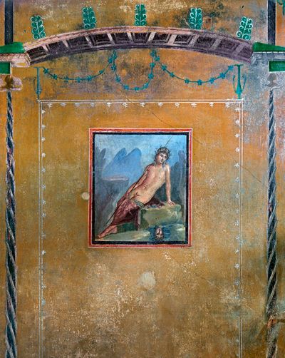 Robert Polidori, House of Lucretius, Detail #1, Pompeii, Italia (2018). Archival pigment print mounted to dibond. 137.2 x 111.8 cm.
