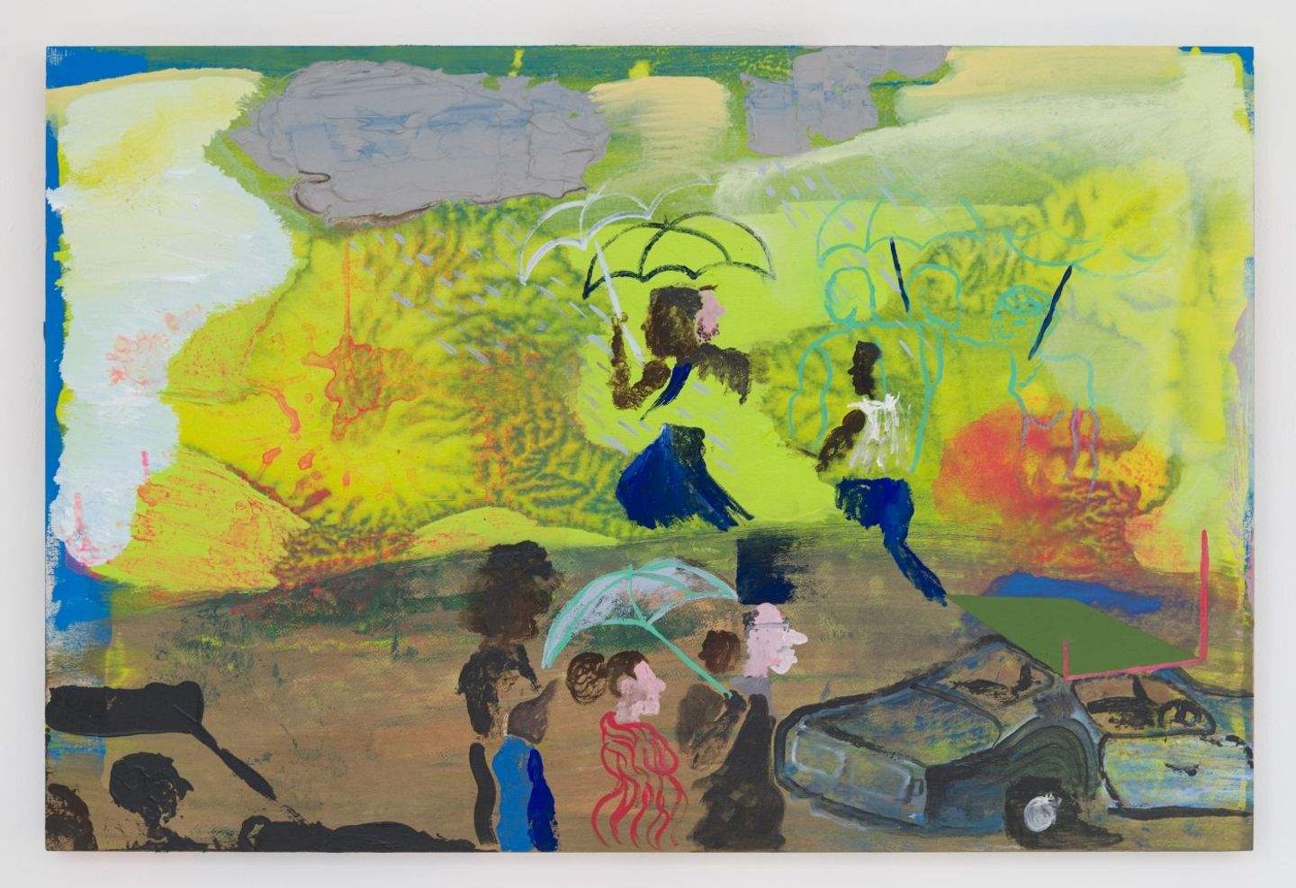 Walter Price, It has to rain before you can see where all the leaks are at (2019). Acrylic and vinyl on wood. 61 x 91.4 x 5.1 cm. Courtesy Greene Naftali.