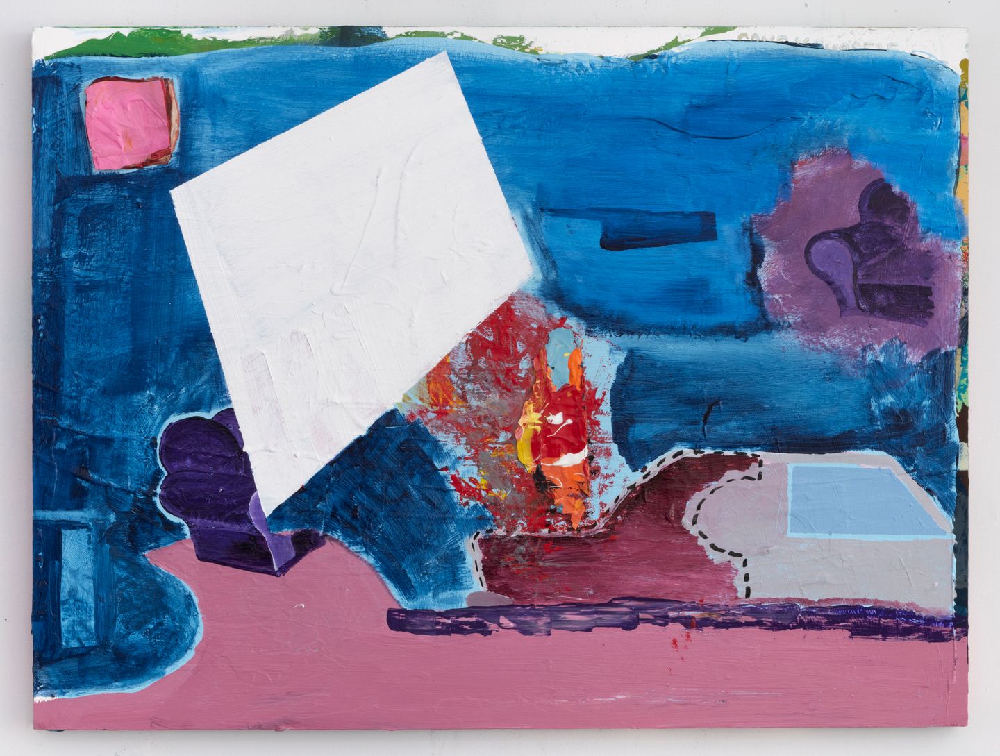 Walter Price, To accelerate the mayhem (2020). Acrylic and gesso on wood. 45.7 x 61 x 3 cm. Courtesy the artist, The Modern Institute/Toby Webster Ltd., Glasgow and Greene Naftali, New York.