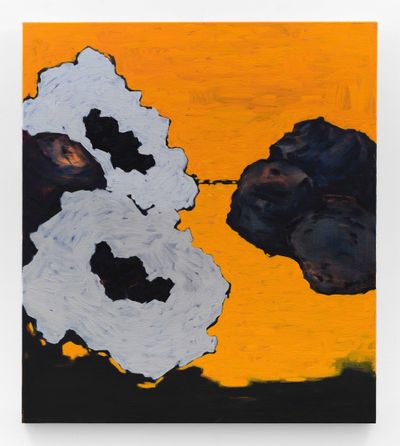 David Flaugher, Orange Haze (2023). Oil on linen. 130 x 114 cm.